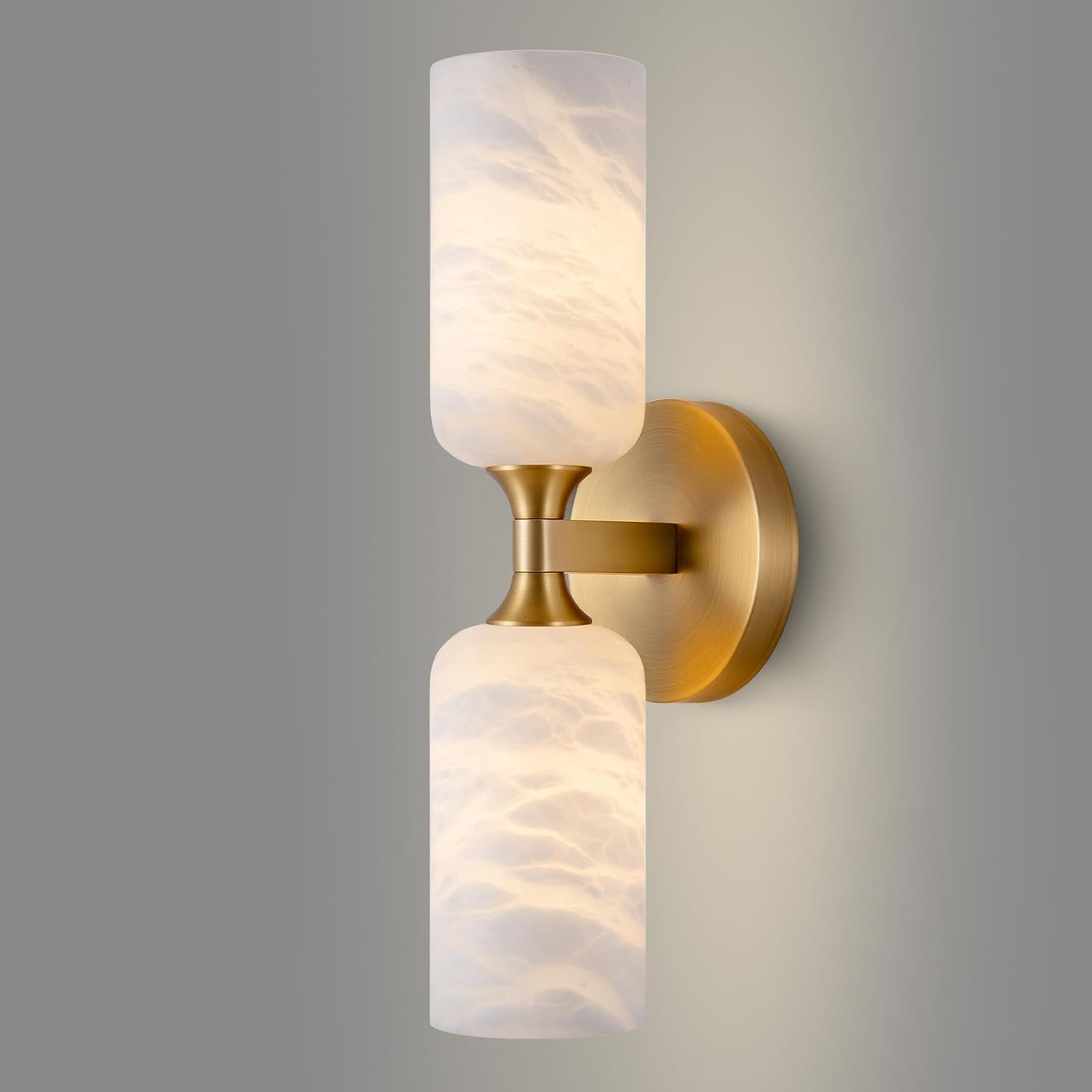 Brass Alabaster Wall Sconce