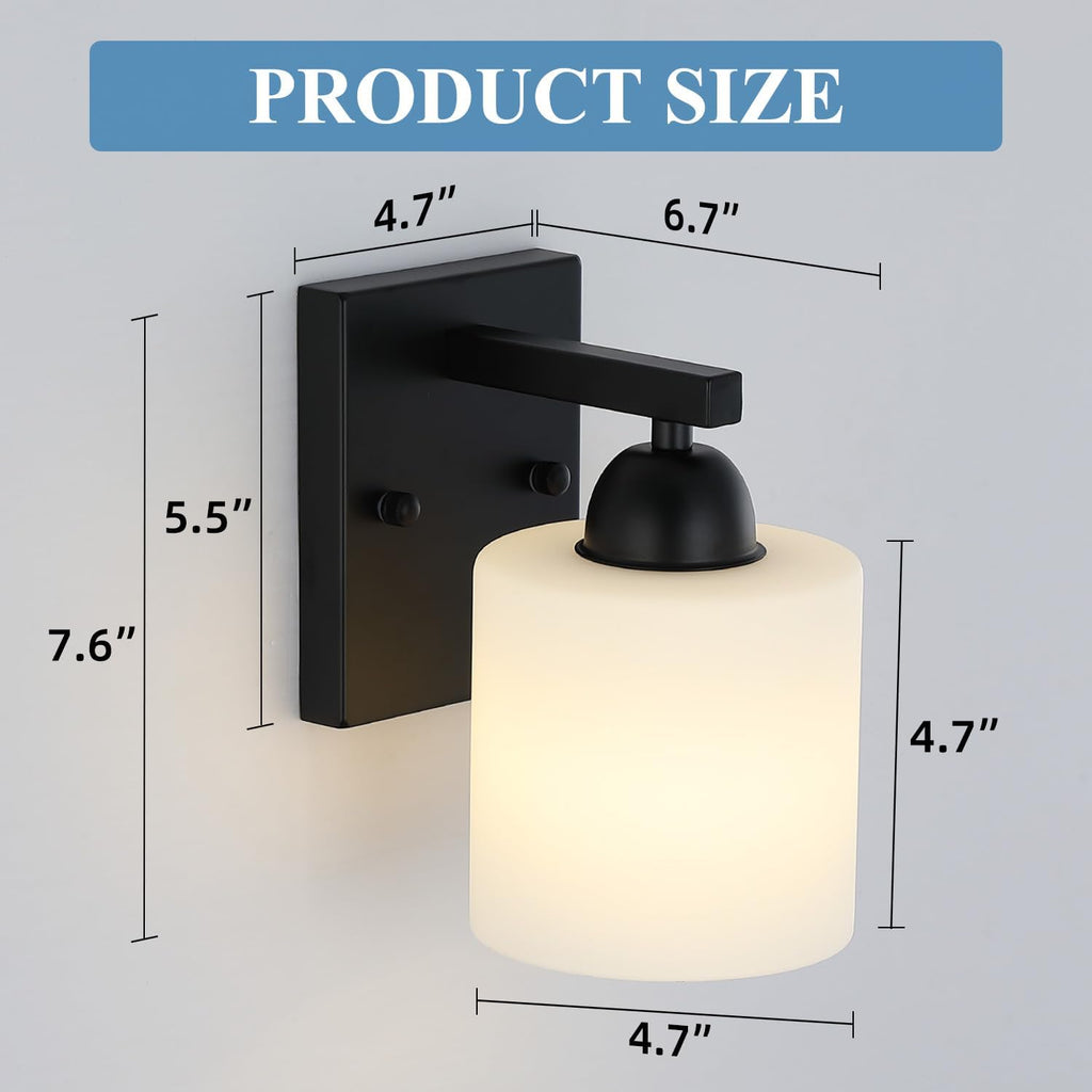 Matte Black Milk Glass Wall Sconce