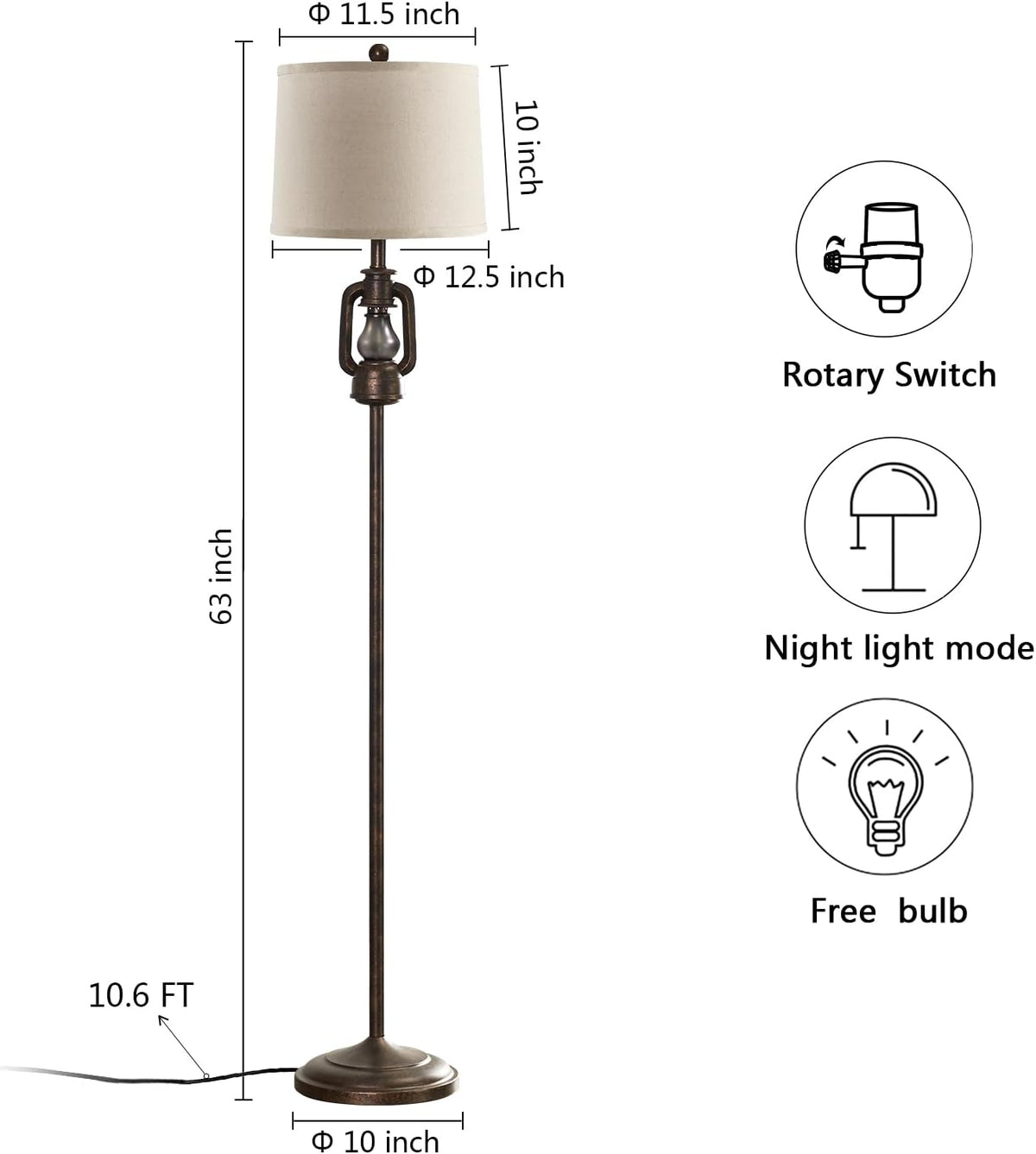Rustic Farmhouse Lantern Floor Lamp