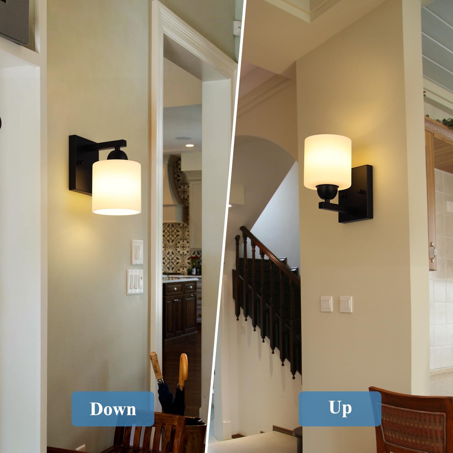 Matte Black Milk Glass Wall Sconce