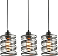 Black Spiral Cage Glass Pendant Lights