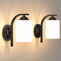 Farmhouse Black Glass Wall Sconces