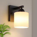 Matte Black Milk Glass Wall Sconce