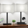 Grey Touch Lamps USB Charging