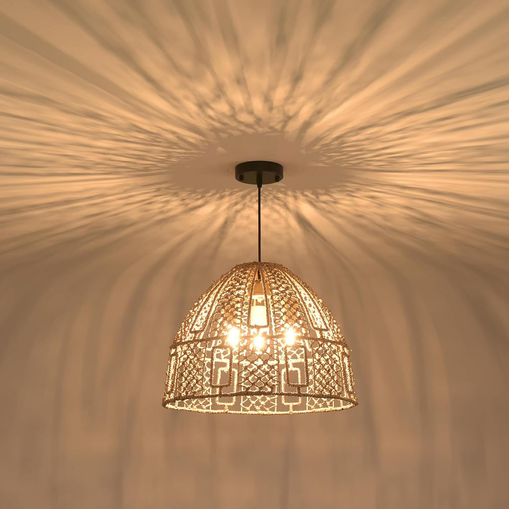 Boho Seagrass Woven Pendant Light