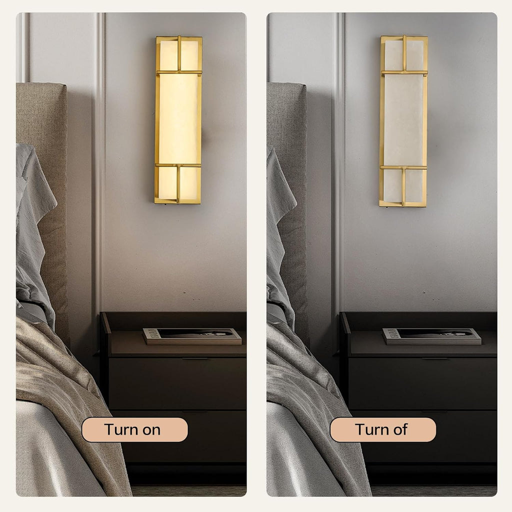 Dimmable Square Alabaster Wall Sconces