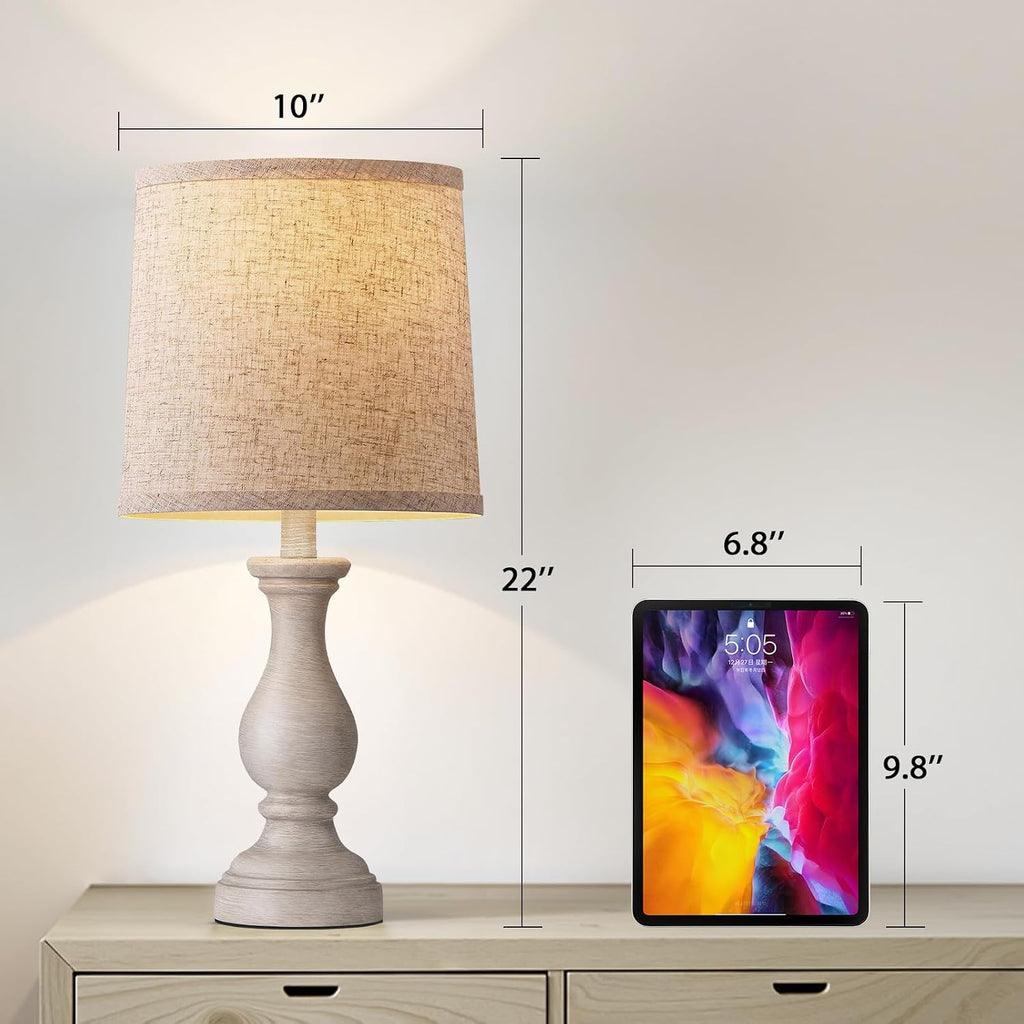 Rustic Linen Farmhouse Table Lamp Single