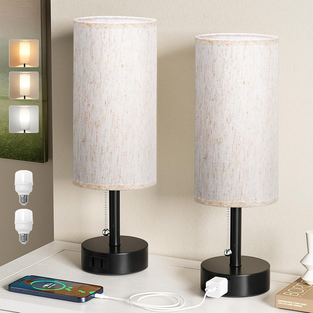 Cream Bedside Lamps 3CCT Lighting