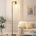 Industrial Glass Shade Floor Lamp