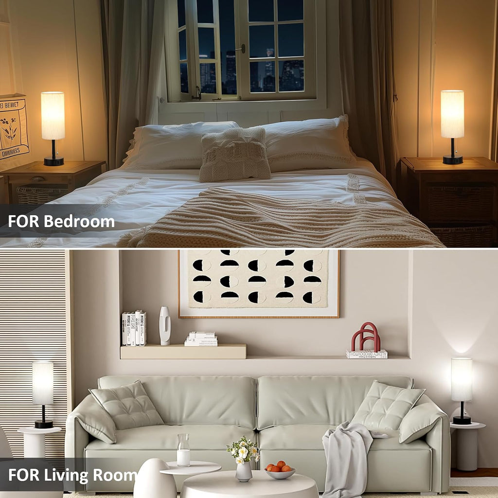 Cream Bedside Lamps 3CCT Lighting