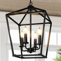 Black Metal Cage Farmhouse Chandelier