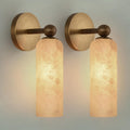 Brass Alabaster Wall Sconces Set