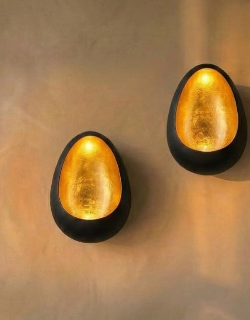 Gold Handcrafted Metal Wall Candle Sconces