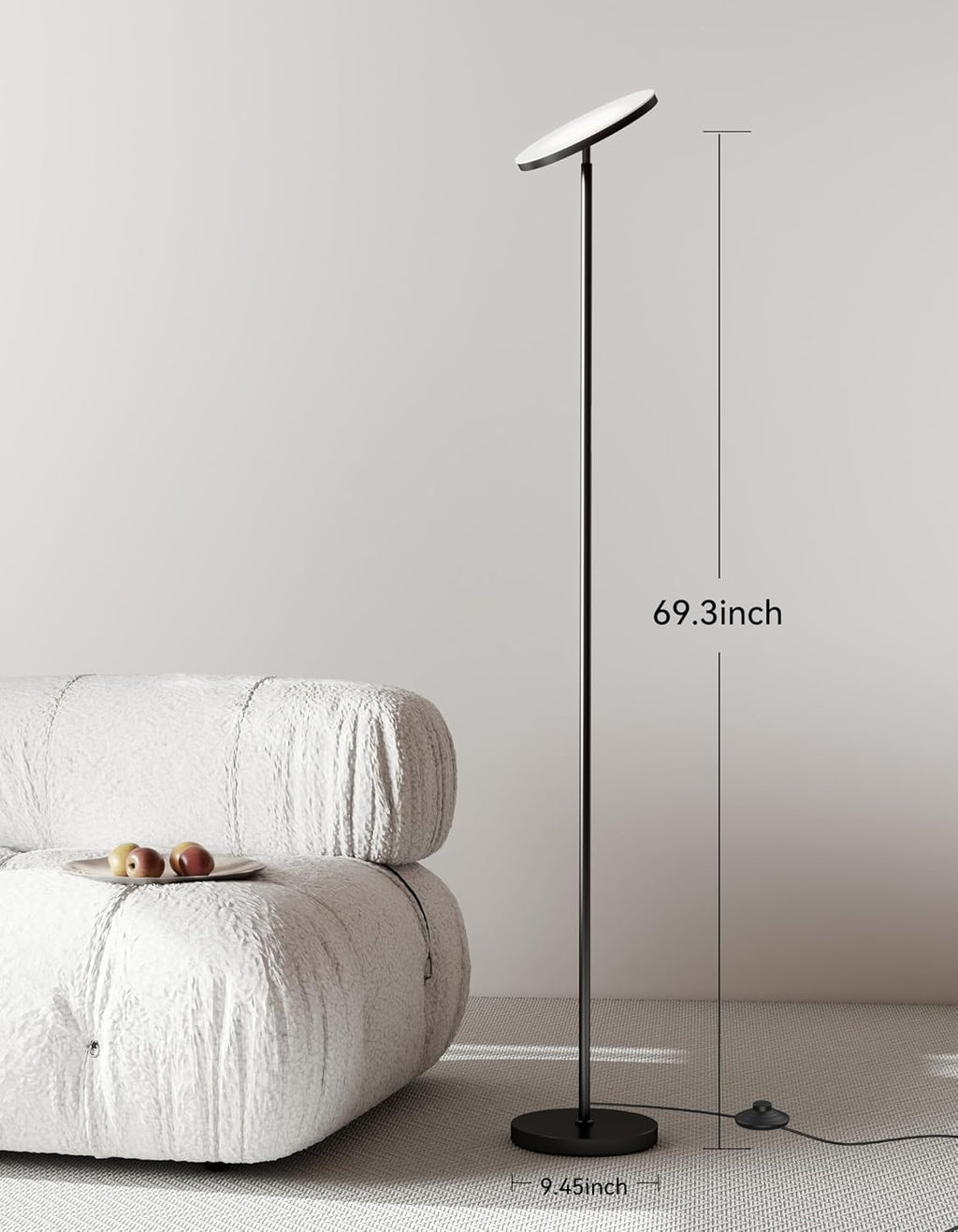Dimmable Remote Torchiere Floor Lamp