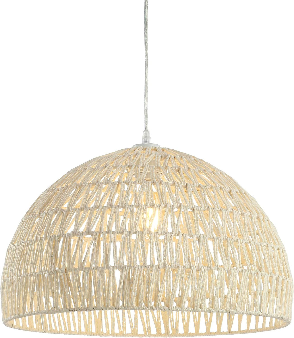 Cream Woven Rope Dome Pendant Light