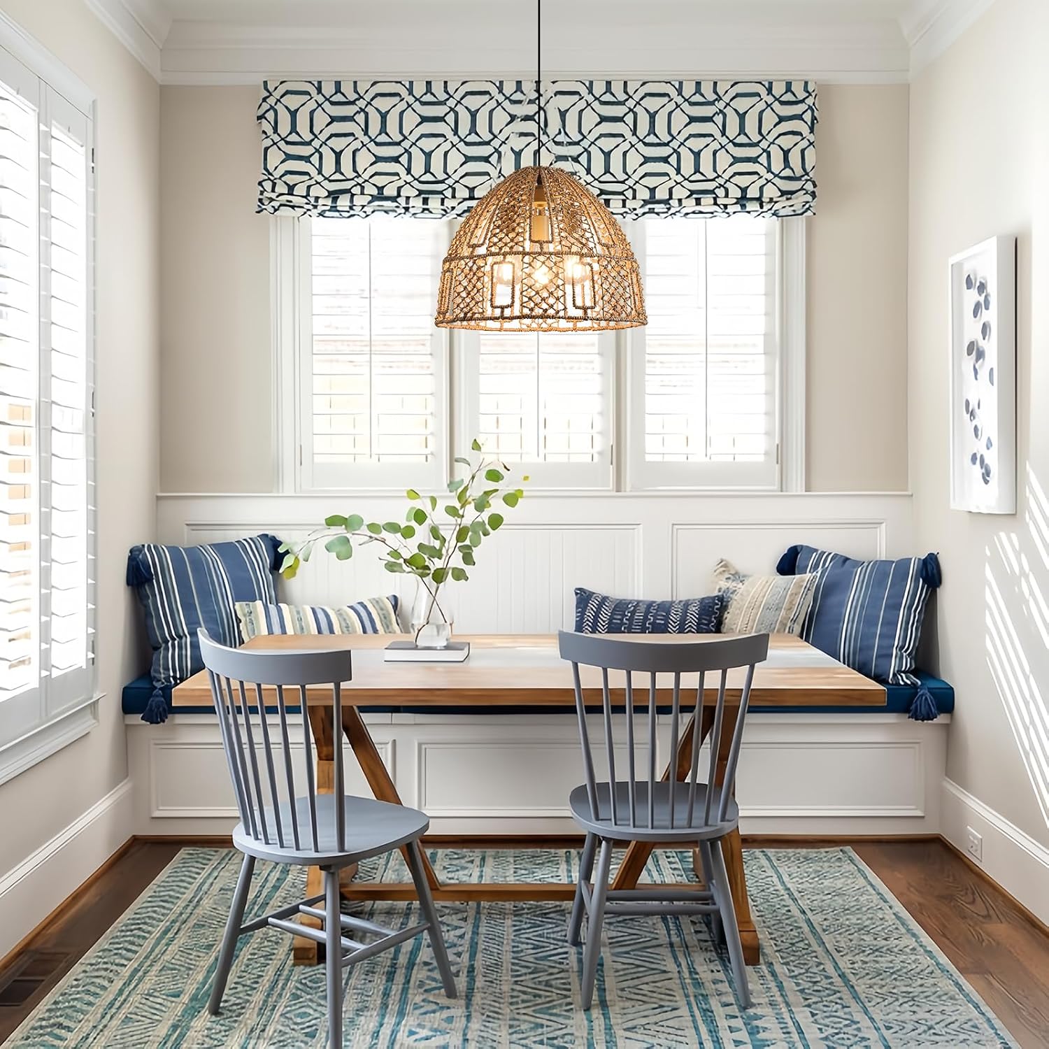 Boho Seagrass Woven Pendant Light
