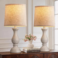 Farmhouse Lamps Linen Shades Set
