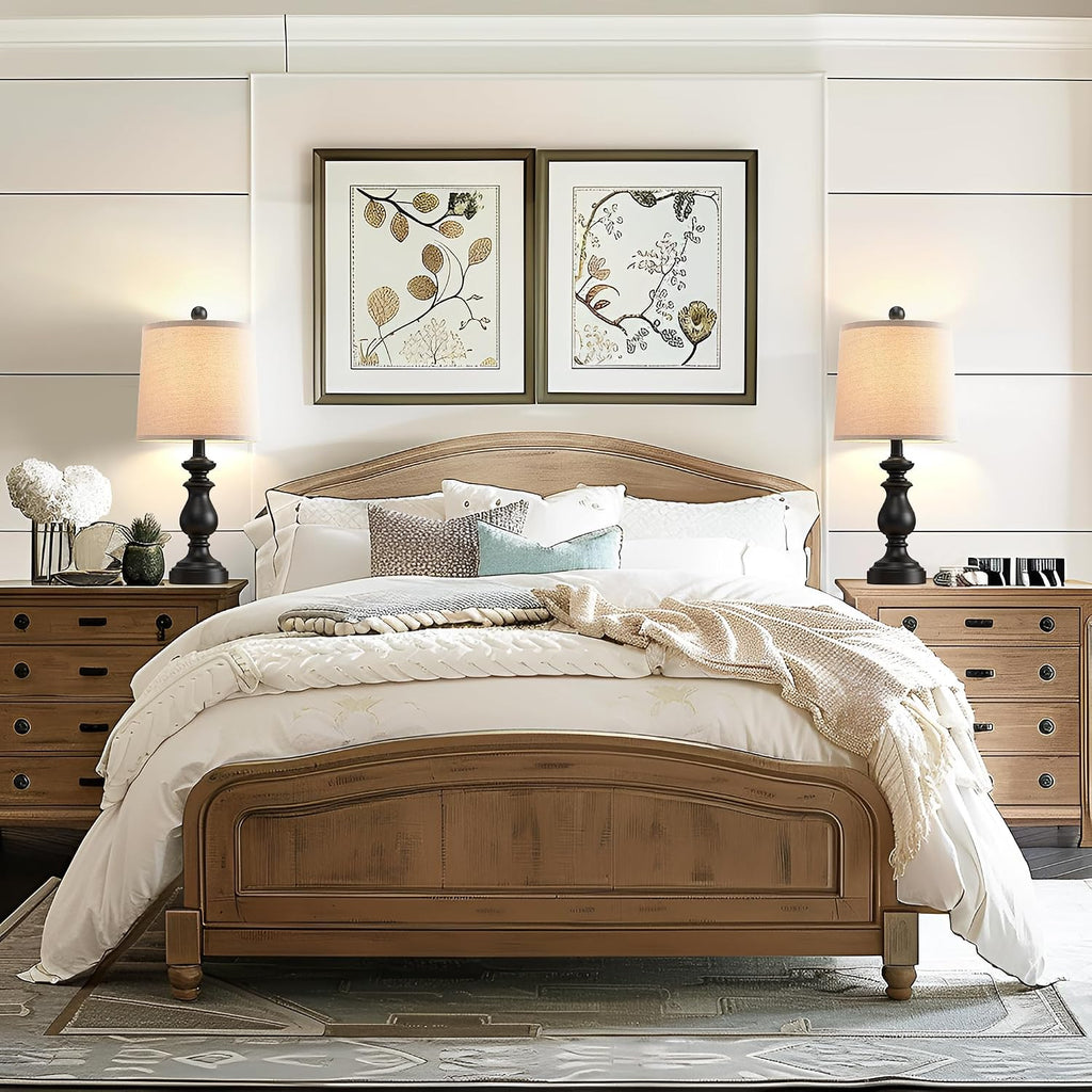 Black Linen Farmhouse Table Lamps