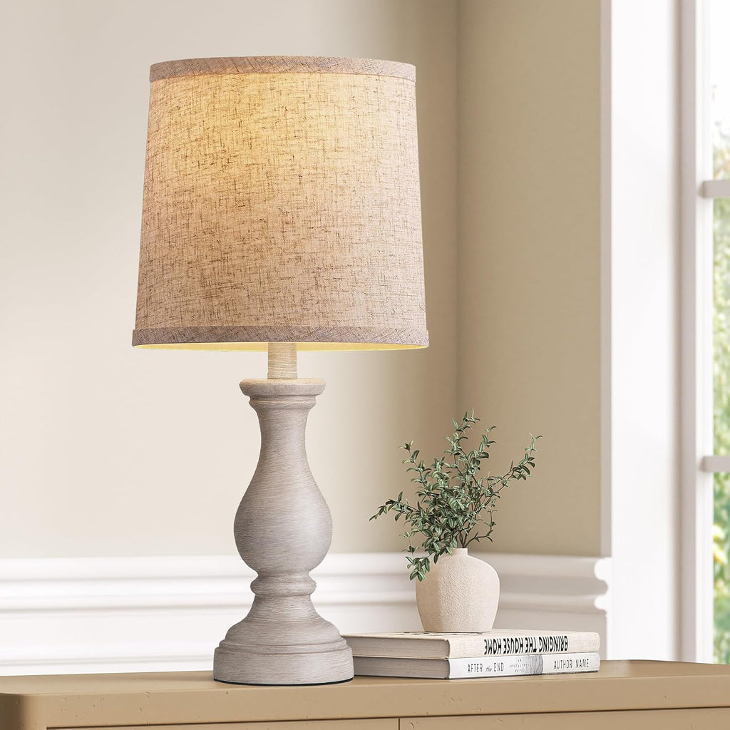 Rustic Linen Farmhouse Table Lamp Single
