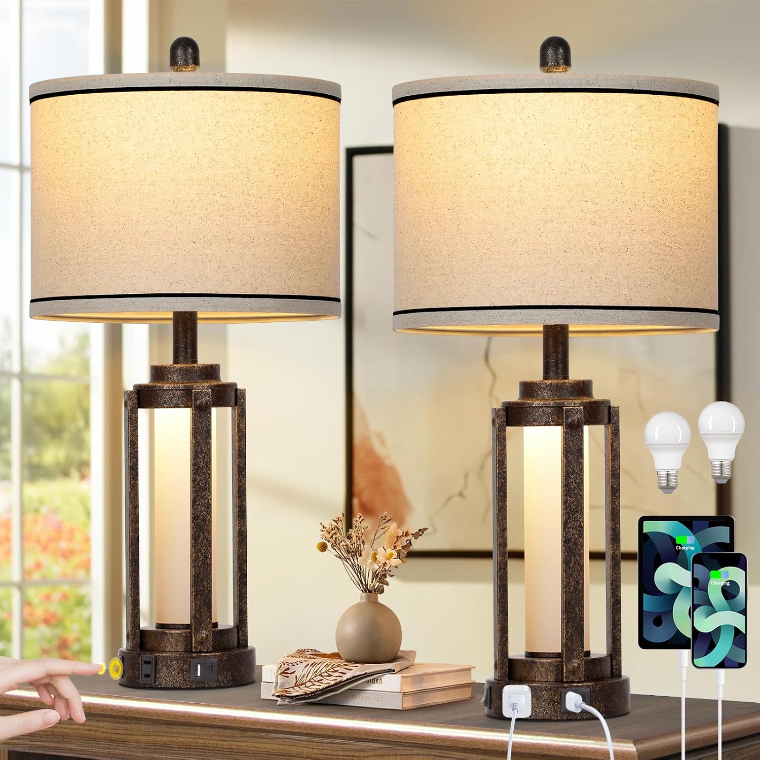 Modern USB Lamps Glass Night Light