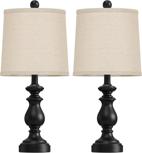 Black Linen Farmhouse Table Lamps