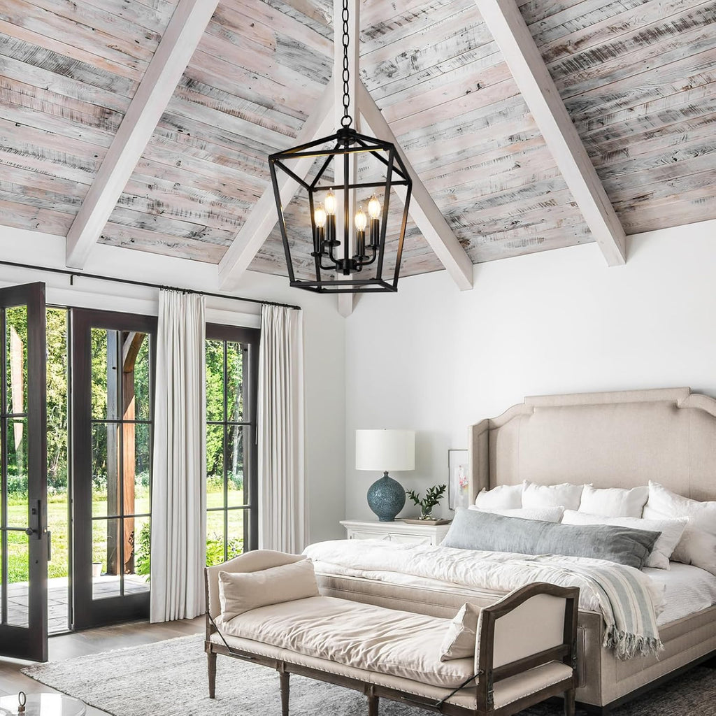 Black Metal Cage Farmhouse Chandelier